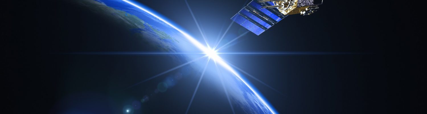 Satellite And Sunrise In Space