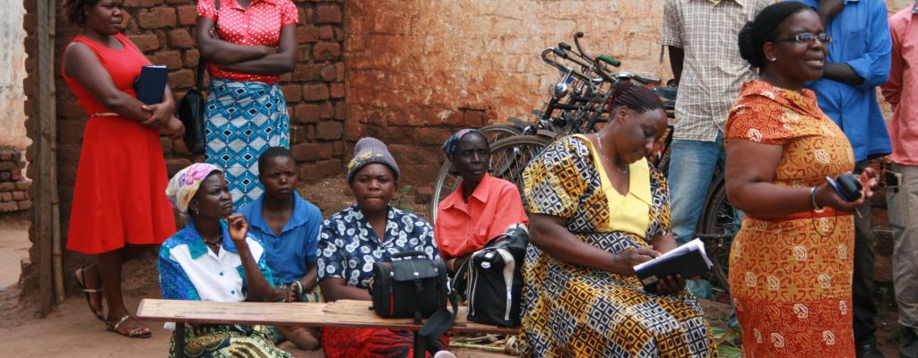 Farmers await for plant health advice at a plant clinic in Lilongwe, Malawi