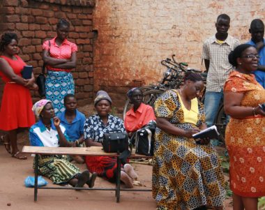 Farmers await for plant health advice at a plant clinic in Lilongwe, Malawi