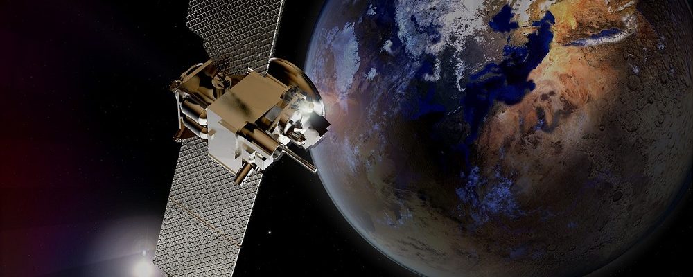 satellite in space above the Earth