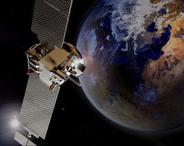 satellite in space above the Earth